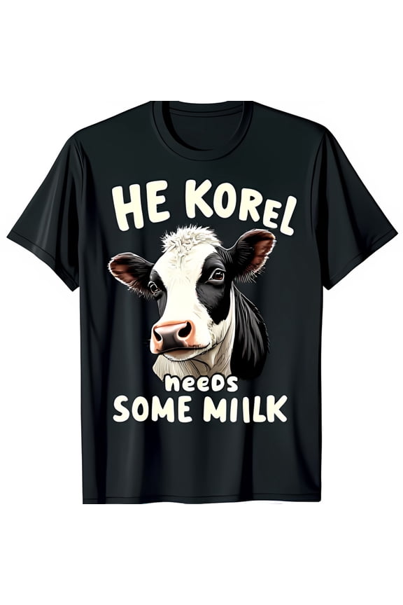 Funny Cow Face Graphic Black T-Shirt Playful Reminder Design