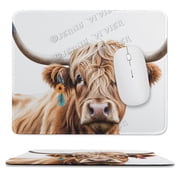 Funny Cow Mouse Pad Non-Slip Rubber Base Gaming MousePads for Computers Laptop Office, Stitched Edge,Funny Office Presents 10x12