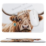 Funny Cow Mouse Pad Non-Slip Rubber Base Gaming MousePads for Computers Laptop Office, Stitched Edge,Funny Office Presents 8x10
