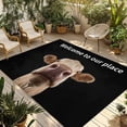 thumbnail image 1 of Funny Cow Outdoor Rug for Patio/Deck/Porch, Non-Slip Large Area Rug 3 x 5 Ft, Welcome To OUR Place Modern Retro Indoor Outdoor Rugs Washable Area Rugs, Reversible Camping Rug Carpet Runner, 1 of 8