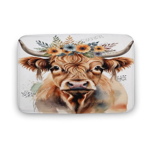 Funny Cow Print Bathroom Rugs Mat Cute Animal Bath Rugs Water Absorbent Non Slip Shower Mat Soft Microfiber Cute Bath Mats for Bathroom Decor 20"x32"