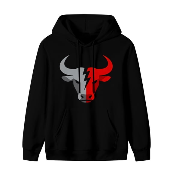 Funny Cow Print Mens Hoodies with Long Sleeve, Lightweight Basis Pullover Men's Drawstring Pocket Sweatshirt Hooded