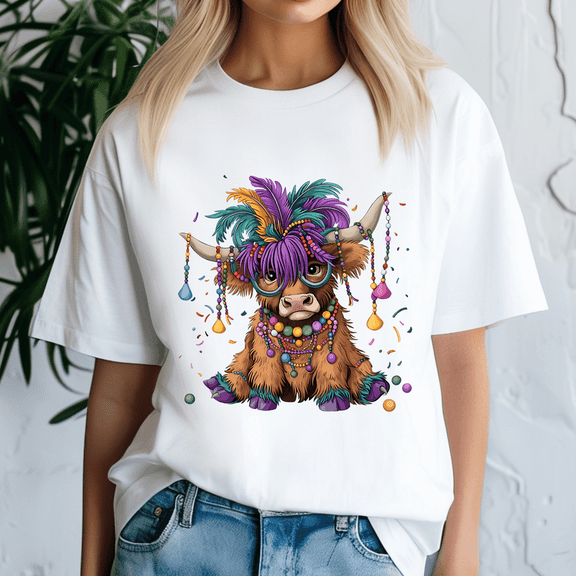 Funny Cow Shirt, Mardi Gras TShirt, Happy Mardi Gras, Holiday Shirt, Fat Tuesday Tee