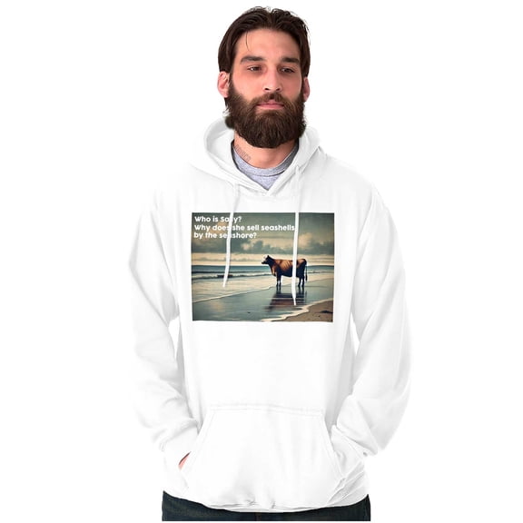 Funny Cow Why Sally Sells Seashells Hoodie Sweatshirt Women Men Brisco Brands M