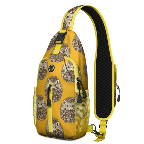 Funny Cow and Bull Design Travel Chest Bag – Reversible Strap, Breathable Padding, Secure Storage – Rustic Farm Animal Print