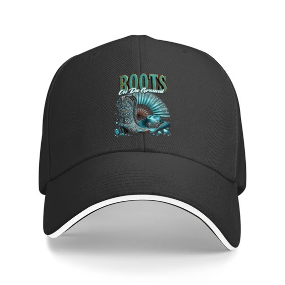 [Funny Cowboy Cap] Cowboy Western Baseball Cap, Boots On The Ground, Cowgirl Linedance Funny