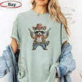 thumbnail image 1 of Funny Cowboy Raccoon Shirt with Embroidered-Style Design - Funny Meme Shirt, Raccoon Gifts, Silly Shirt, Raccoon Funny Shirt, 1 of 4