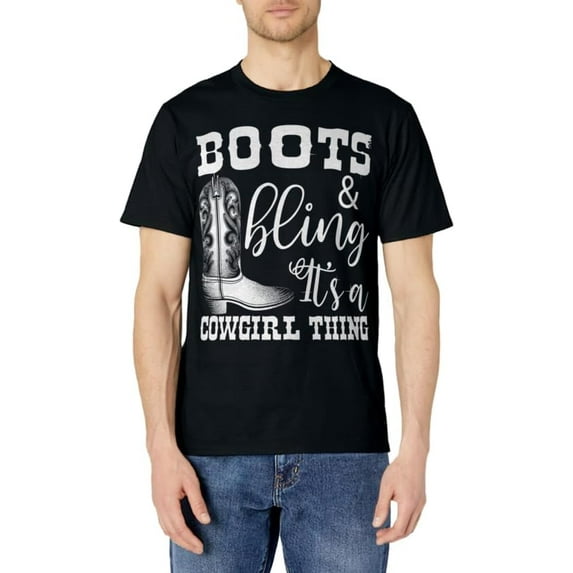 Funny Cowgirl Boots Bling Women Gift Cute Love Country Life T-Shirt