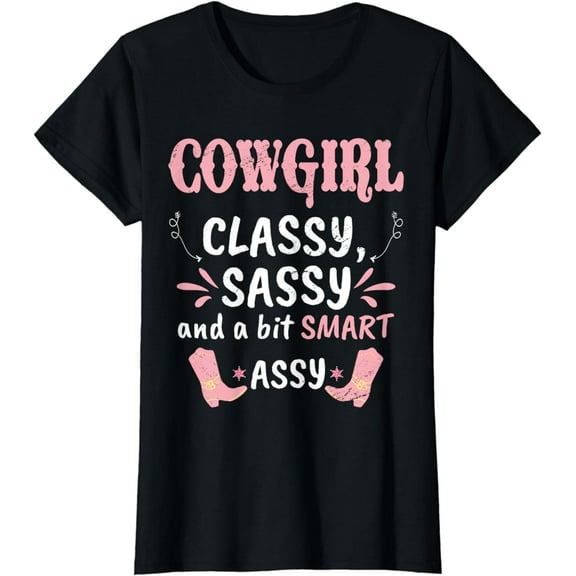 Funny Cowgirl Graphic Women Girls Cowgirl Western Rodeo T-Shirt