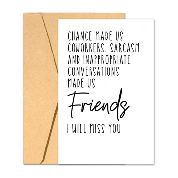 Funny Coworker Farewell Card  "Chance Made Us Coworkers"  Humorous Thank You Card for Friends  Perfect Gift for Colleagues Leaving the Office
