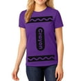 thumbnail image 1 of Funny Crayon Halloween Shirt, Costume T-Shirt for Women and Teens - Purple, Large, 1 of 1