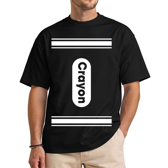 Funny Crayon Halloween Shirt, Unisex Costume T-Shirt for Adults and Teens - Black, Small