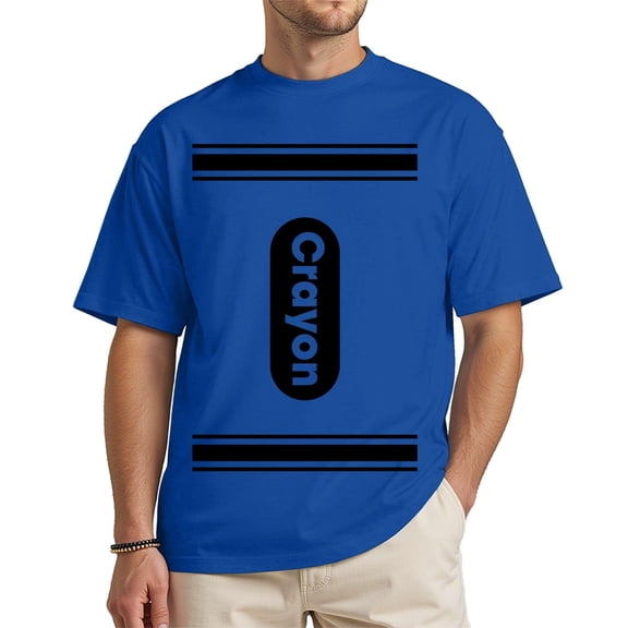 Funny Crayon Halloween Shirt, Unisex Costume T-Shirt for Adults and Teens - Royal Blue, Medium