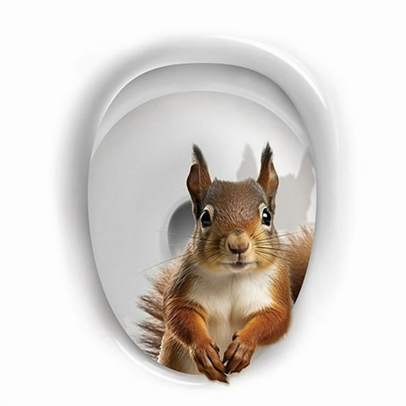Funny Creative 3D Cat Toilet Stickers,Squirrel 3D Sticker for Toilet,Animals 3D Wall Stickers,DIY Self-Adhesive Toilet Seat Decals,Waterproof Removable Toilet Lid Decals Bathroom Decor