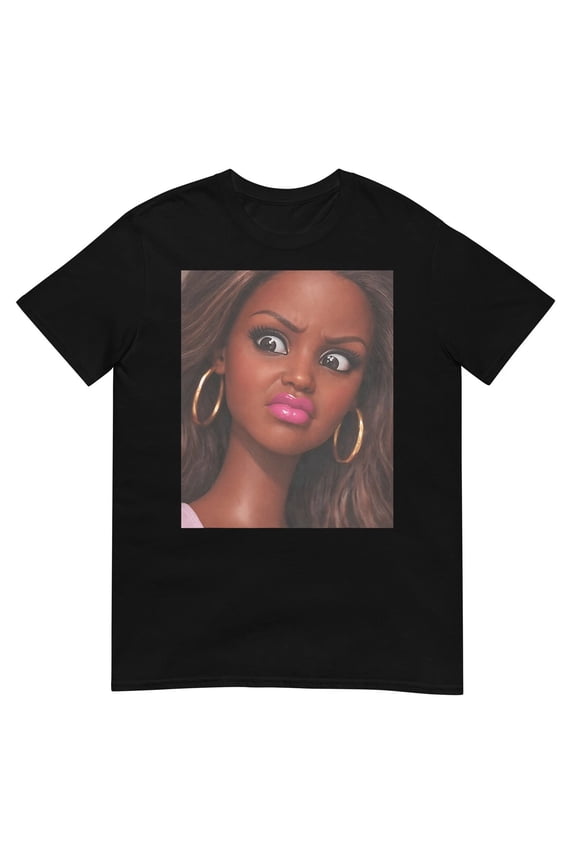 Funny Creepy Doll Face Meme Expression Hilarious Sarcastic Unisex T-Shirt, S - 5XL
