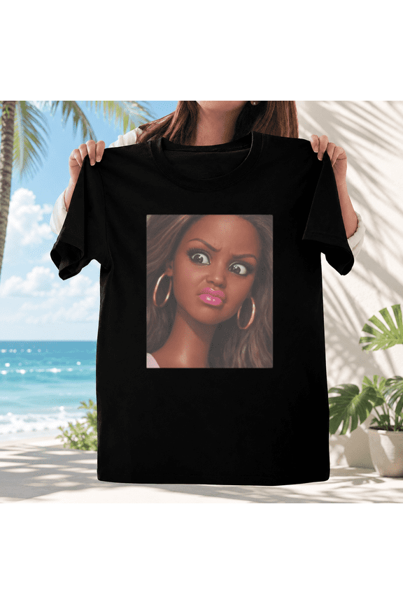 Funny Creepy Doll Face Meme Expression Hilarious Sarcastic Unisex T-ShirtPlus Size S–5XL Available