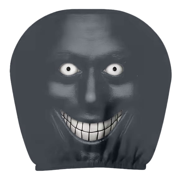 Funny Smile Face Car Headrest Cover, Stretchable Protector, Universal Fit for Most Vehicles