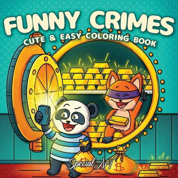 Funny Crimes: A Cozy and Silly Coloring Book for Adults and Teens Featuring 50 Cute and Comical Crime Scenes, (Paperback)