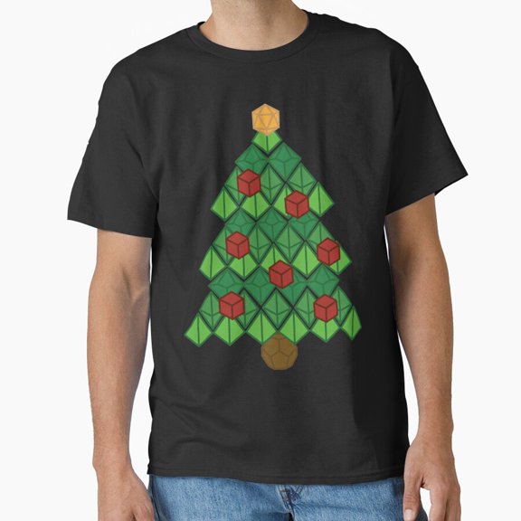 Funny Critmas Tree D20 Dice RPG Gamer Christmas Dungeons Holiday Gift G14522 Unisex T-Shirt, Up to Size 5XL