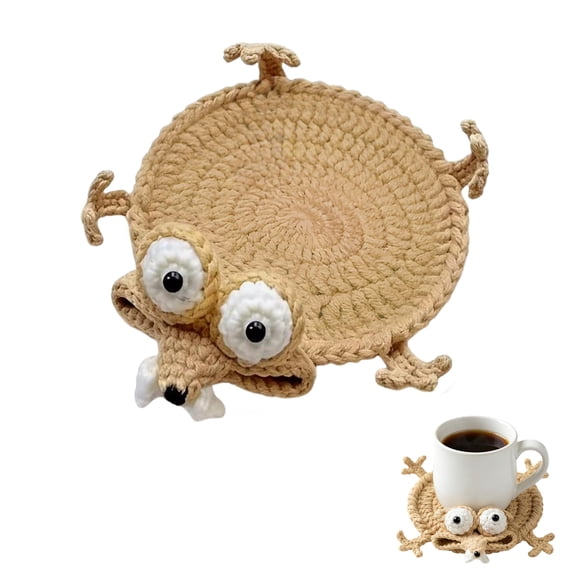 Funny Crochet Coasters, Cute 3D Animal Drink Coasters, HandCrocheted Table Protection for Desk Decor, Gift for Coffee & Animal Lovers