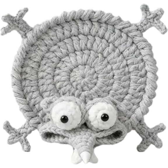 Funny Crochet Squirrel Coasters, Crochet Coaster Heat-Resistant, Hand-Crocheted Fun Squirrel Coasters