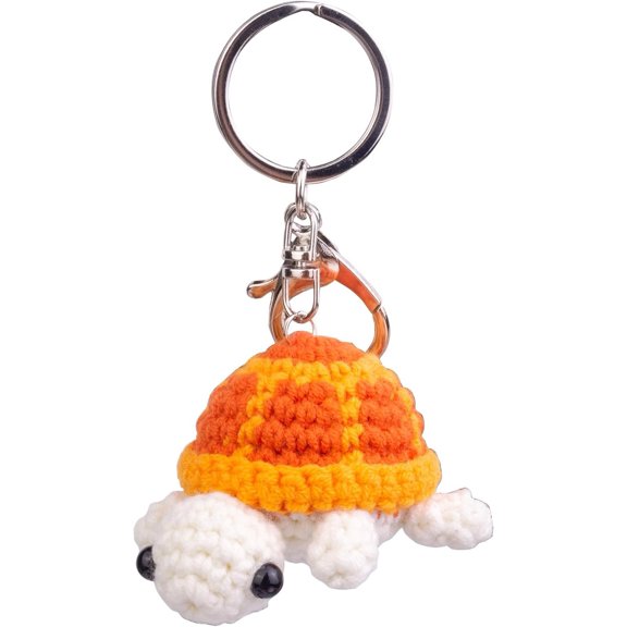 Funny Crochet Turtle Doll, Emotional Support Knitting Turtle With Detachable (Orange)