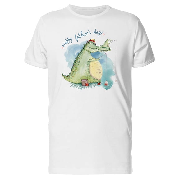 Funny Crocodile Fishing T-Shirt Men -Image by Shutterstock, Male Medium