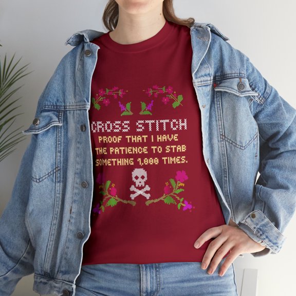 Funny Cross Stitch Needlepoint Needle Arts Sewing T-Shirt