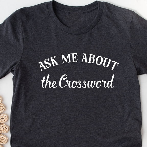 Funny Crossword Puzzle T-Shirt: Trivia Gift Tee BLACK Unisex S-5XL Hot Trending Shirt, Vintage Birthday Gift