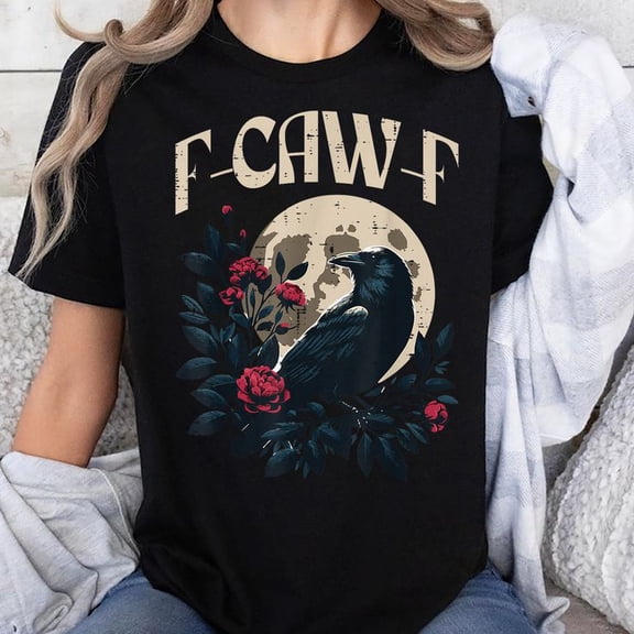 Funny Crow Meme Caw Women Kids Boys Men Girls Youth Teen T-Shirt Unisex, Sizes S-5XL, Gategoo