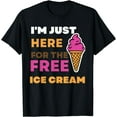 thumbnail image 1 of Funny Cruise 2023 I'm Just Here For The Free Ice Cream T-Shirt Black Large, 1 of 4