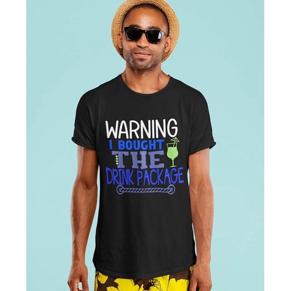 Funny Cruise Drinking TShirt Warning Drink Package Vacation Tee