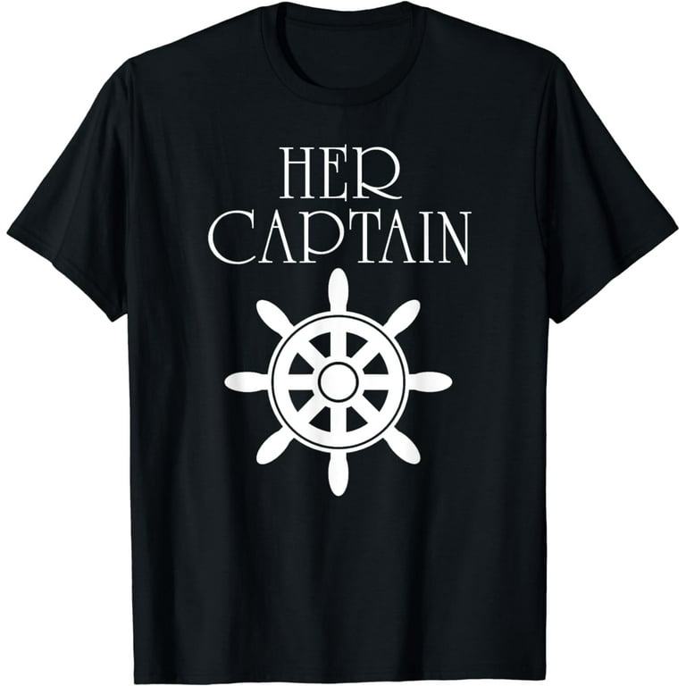 Womens Funny Cruise Her Captain His Anchor Couple T-Shirt Womens Funny Cruise Her Captain His Anchor Couple T-Shirt