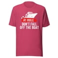 thumbnail image 1 of Funny Cruise Ship Shirt, Rule #1 Don't Fall Off The Boat, Unisex, Cruise Ship Rule Number 1 Shirt, Cruise Ships, Funny Cruise Meme (Heather Raspberry, L), 1 of 1