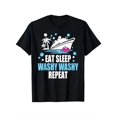 thumbnail image 1 of Funny Cruise Ship T-Shirt - Eat Sleep Washy Washy Repeat Slogan, 100% Cotton Fit Unisex Casual Tee S-XXXL, Cruise Vacation Gift for &, Year-Round Wearable Book "Washy Washy" Print Novelty Top, 1 of 7