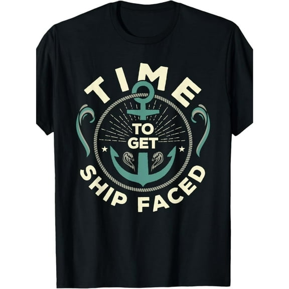 Funny Cruise T-Shirt Graphic Tee Humorous Top Cotton Short Sleeve Round Neck Casual Shirt Black S-5XL