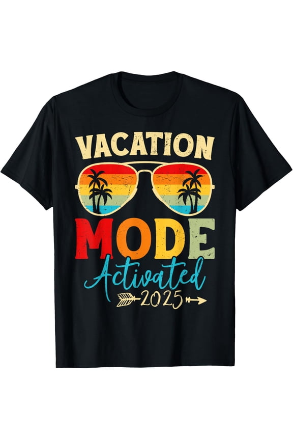 Funny Cruise Vacation Vacay Mode Activated for Women Men Sun T-Shirt- Classic Beach please shirts Unisex 100% Cotton Crew Neck T-Shirt Breathable Casual Everyday Wear Affordable Graphic Soft Cheap t