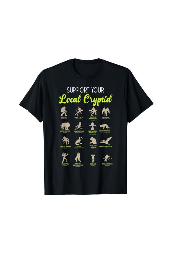 Funny Cryptozoology Support Your Local Cryptid Research Team T-Shirt