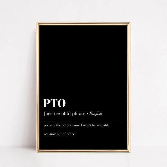 Funny Cubicle Decor, Definition Print, Pto Prepare The Others, Office Wall Art, Funny Home Office Decor, Work From Home, Print UNFRAMED PAPER POSTER, Home Decor, Vintage Gift, Living Room Dercor
