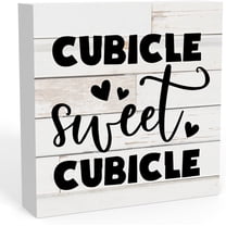 Funny Cubicle Sweet Cubicle Sign, Home Office Desk Decor For Men Women, Motivational Office Decorations Shelf Cubicle Table Decor Office Gifts For Coworkers 5x5 Inch