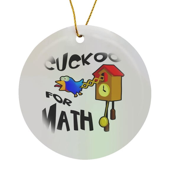3drose, Funny Cuckoo for Math Bird Design, Circle Porcelain Ornament