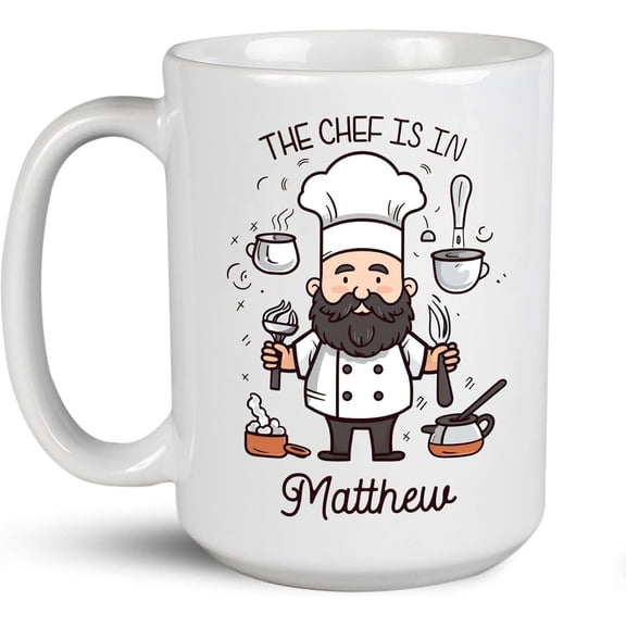 Funny Cup Gifts For Cook Men, Master Chef Mug, Customized Culinary Passion Cup, Mug Gift For Coworkers, Novelty Travel Mug For Cooks, Personalized Name The Chef Is In Cup