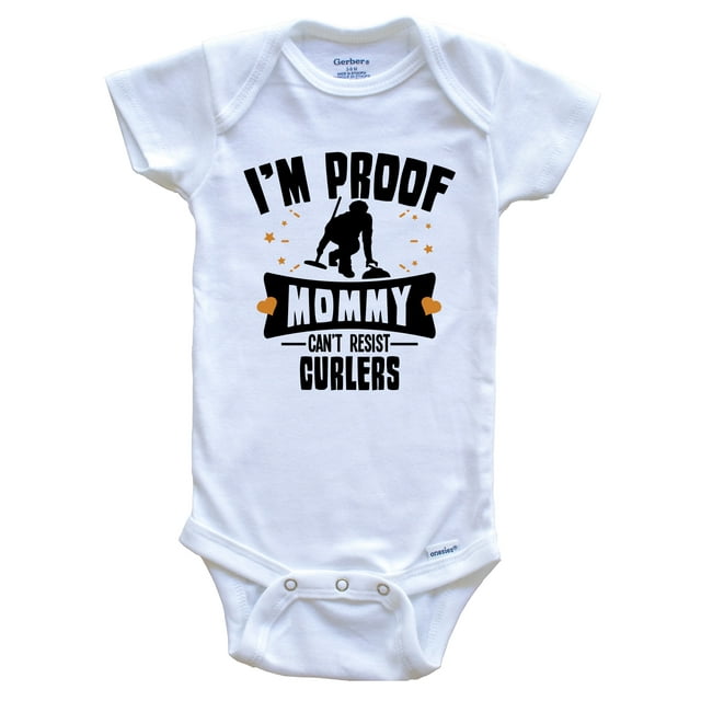Funny Curling Baby Bodysuit - I'm Proof Mommy Can't Resist Curlers Baby ...