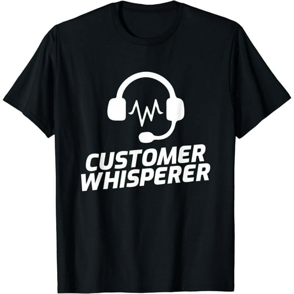 Funny Customer Whisperer Headset Graphic Call Center Employee Short Sleeve T-Shirt