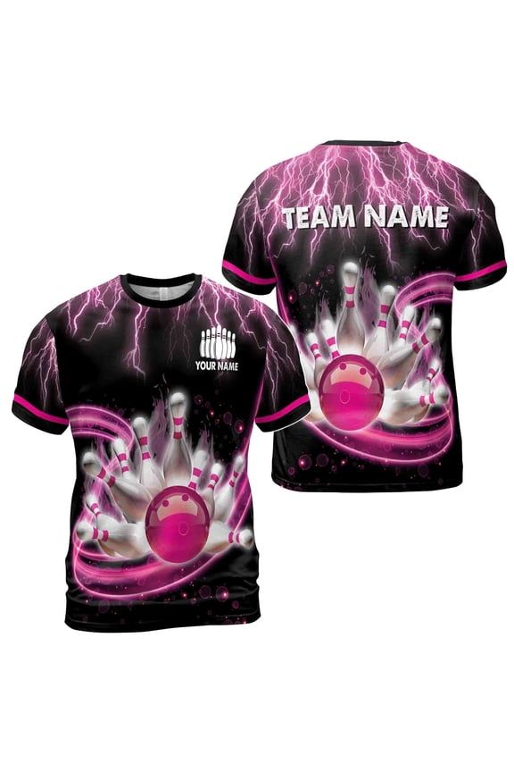 Funny Customize Name Team Name Bowling Team Men's T-Shirt S-5XL