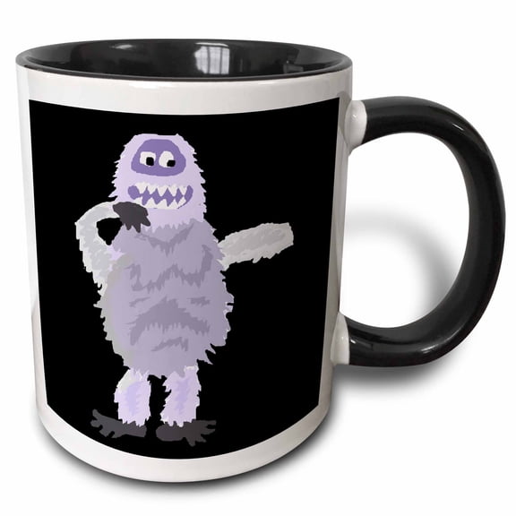 3drose, Funny Cute Abominable Snowman Dabbing Dab Dancing, 11oz Two-tone Black Mug