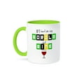 thumbnail image 1 of 3dRose, Funny Cute All I need are Wordle and Wine Wordle Word Game Cartoon , 11oz Two-Tone Green Mug, 1 of 7