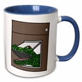 thumbnail image 1 of 3drose, Funny Cute Alligator Coming in Dog Door Gator Satire Cartoon, 15oz Two-tone Blue Mug, 1 of 6