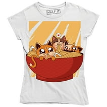 Funny Cute Animal Cat Cats On A Ramen Bowl Food Lover Women's T-Shirt