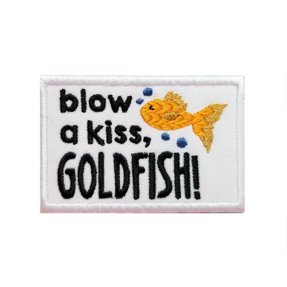Funny Cute Animal Phrases Blow a Kiss Goldfish Embroidered Iron On Patch